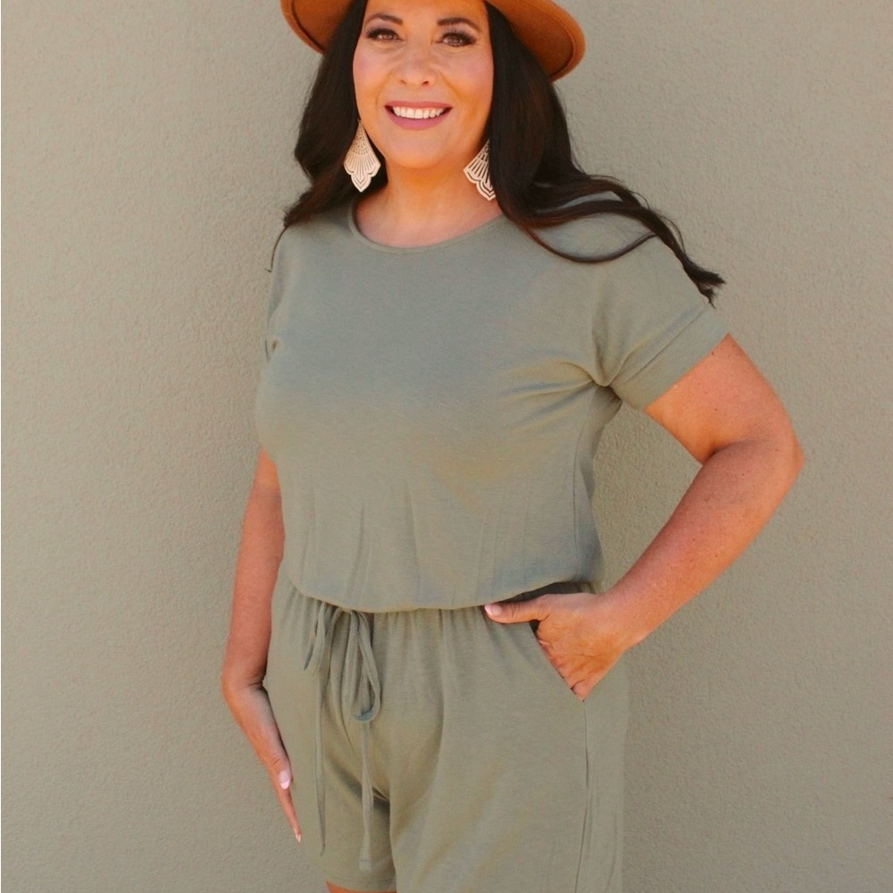 Olive Green Casual Romper